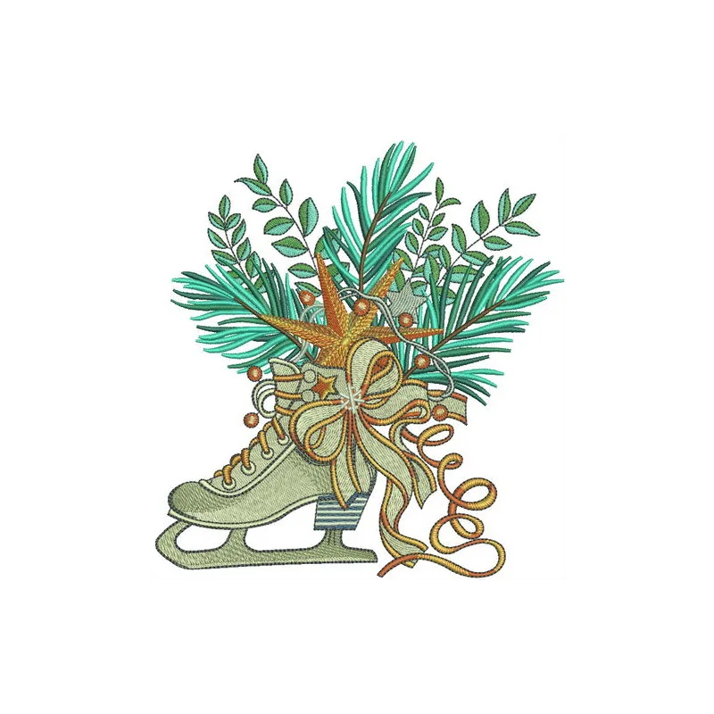 Preview of the Nice skate embroidery design featuring a stylish skate motif for creative stitching projects.
