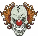 Preview of the Killer Clown embroidery design featuring a playful, sinister joker motif for creative projects.