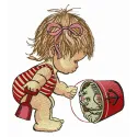 Hide and seek embroidery design featuring playful motifs for girls and women, ideal for various fabric projects.
