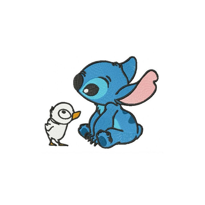 Stitch and duckling embroidery design - Embroidery Design