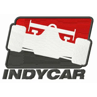 IndyCar logo embroidery design showcasing a dynamic stitched motif for auto and moto enthusiasts.