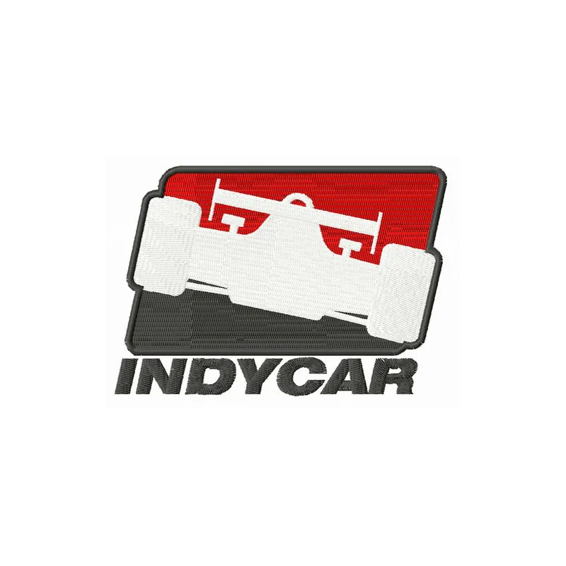 IndyCar logo embroidery design showcasing a dynamic stitched motif for auto and moto enthusiasts.