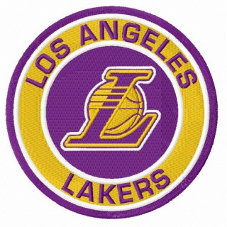 Los Angeles Lakers round logo embroidery design - Embroidery Design