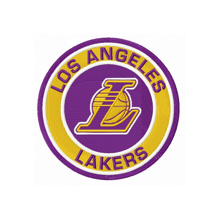 Los Angeles Lakers round logo embroidery design - Embroidery Design