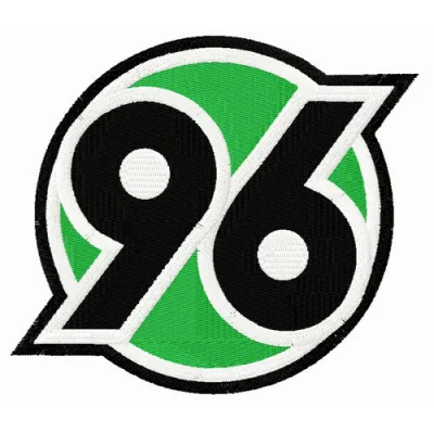 Hannover 96 logo embroidery design showcasing intricate stitching patterns for football soccer enthusiasts.