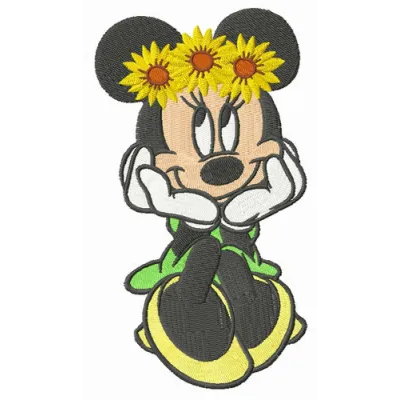 Waiting for Mickey embroidery design featuring a whimsical Mickey Mouse motif, ideal for children's clothing and accessories.