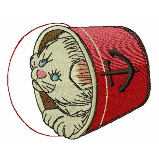 Kitten in bucket embroidery design - Embroidery Design