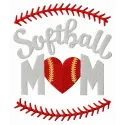 Softball mom embroidery design featuring a heartfelt quote, perfect for stitching on t-shirts and tote bags.