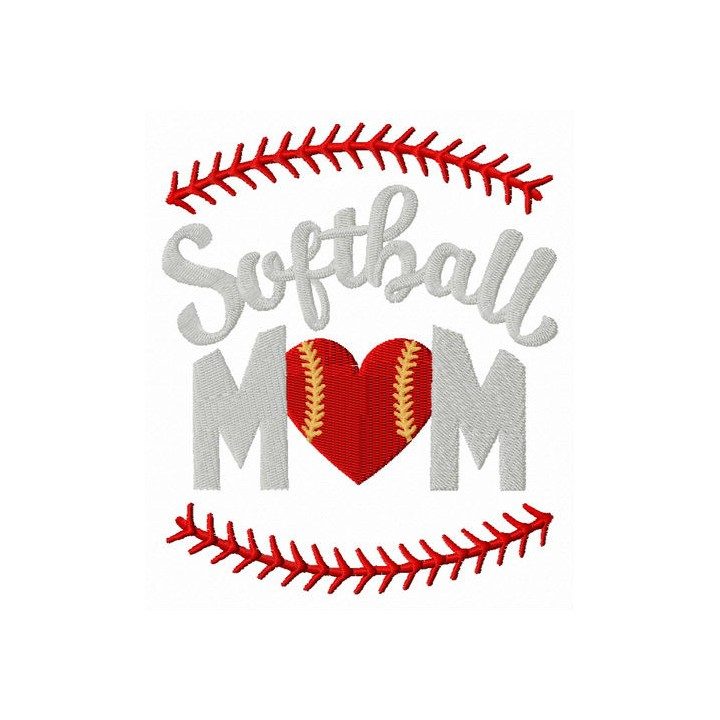 Softball mom embroidery design - Embroidery Design