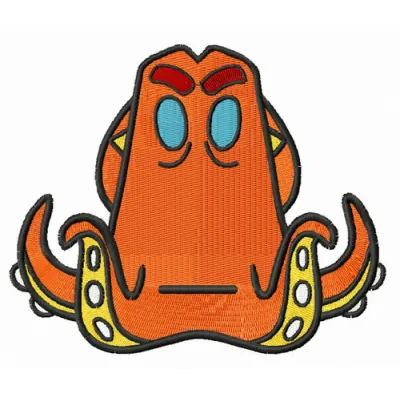 Hank embroidery design featuring a playful octopus from Finding Nemo, ideal for stitching on t-shirts or tote bags.