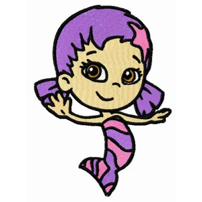 Oona embroidery design from Bubble Guppies, showcasing a vibrant and playful stitched motif for creative projects.