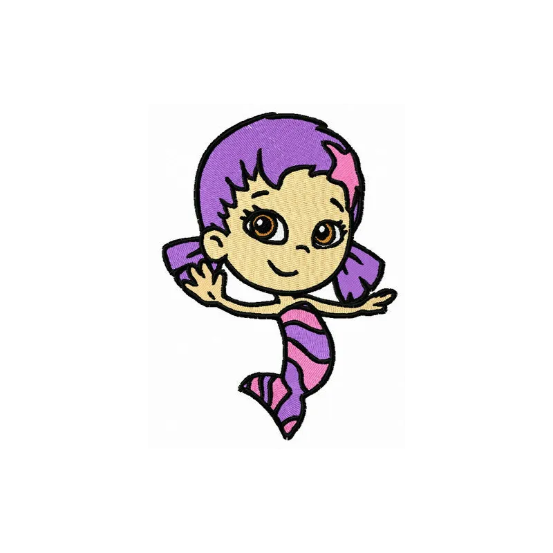 Oona embroidery design from Bubble Guppies, showcasing a vibrant and playful stitched motif for creative projects.