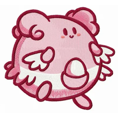 Blissey embroidery design showcasing a delightful Pokemon character, ideal for stitching on various fabric items.