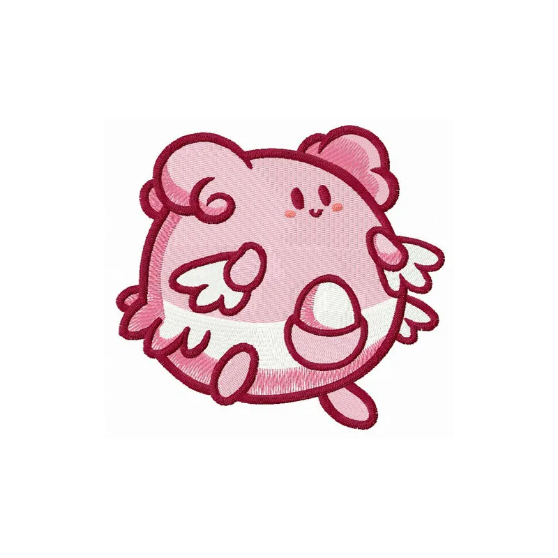 Blissey embroidery design showcasing a delightful Pokemon character, ideal for stitching on various fabric items.