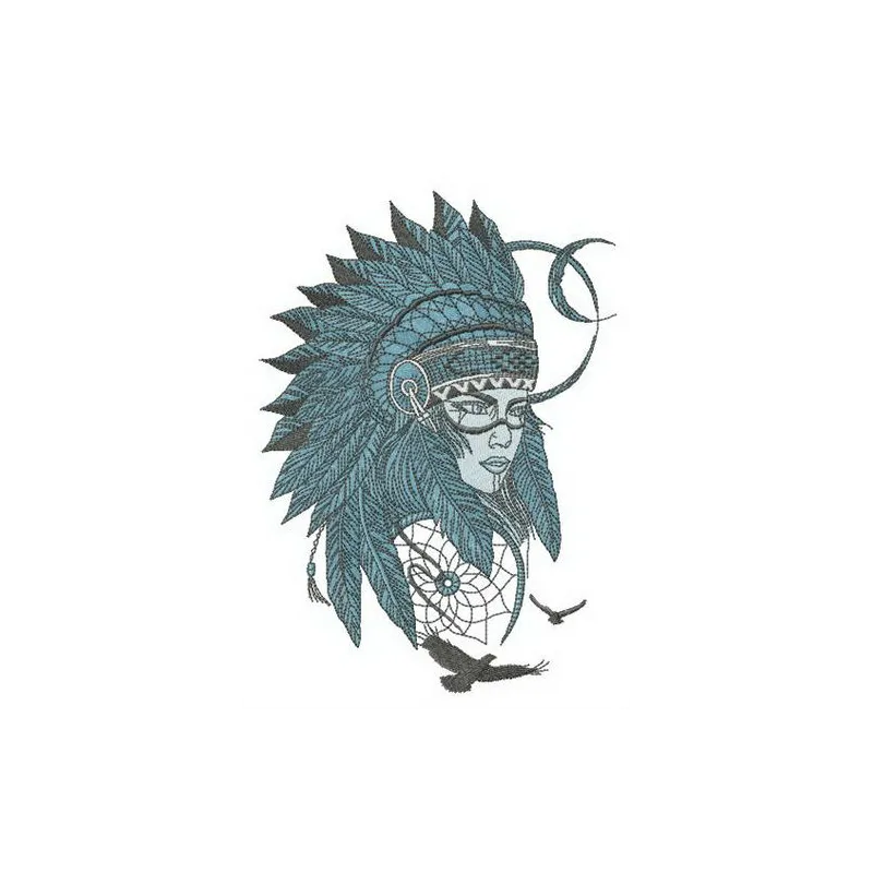 Dream keeper embroidery design featuring Native American motifs, perfect for stitching on t-shirts and hoodies.