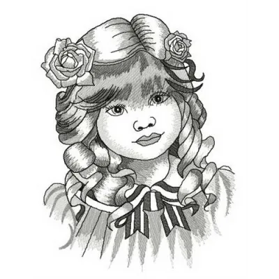 Preview of the Lass embroidery design featuring whimsical motifs ideal for girls and women’s apparel.