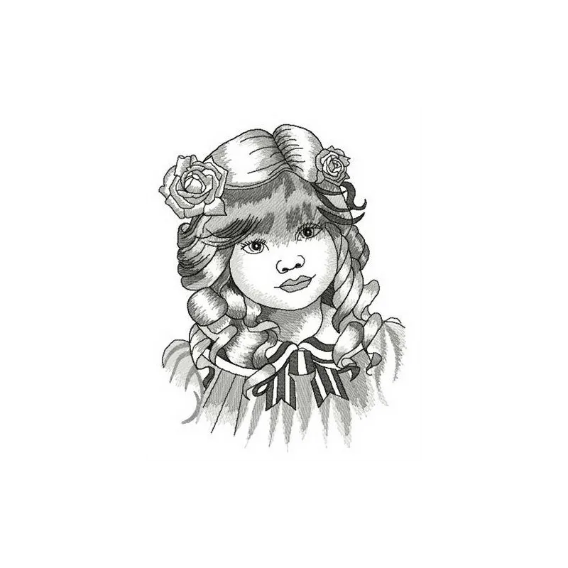 Preview of the Lass embroidery design featuring whimsical motifs ideal for girls and women’s apparel.