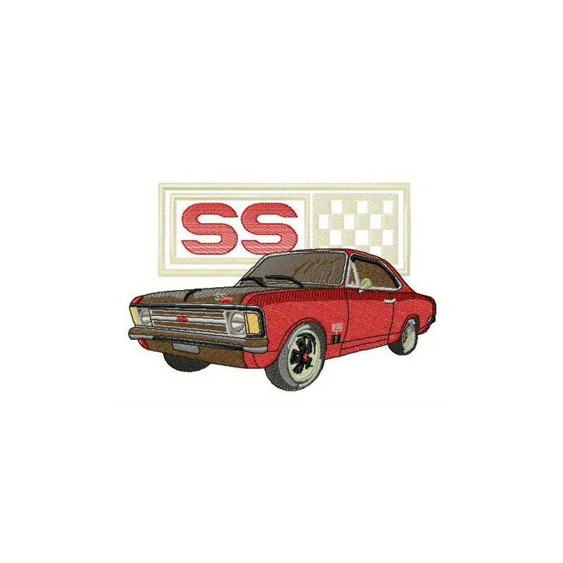 Chevrolet Chevelle SS embroidery design showcasing a detailed stitched motif for car enthusiasts.