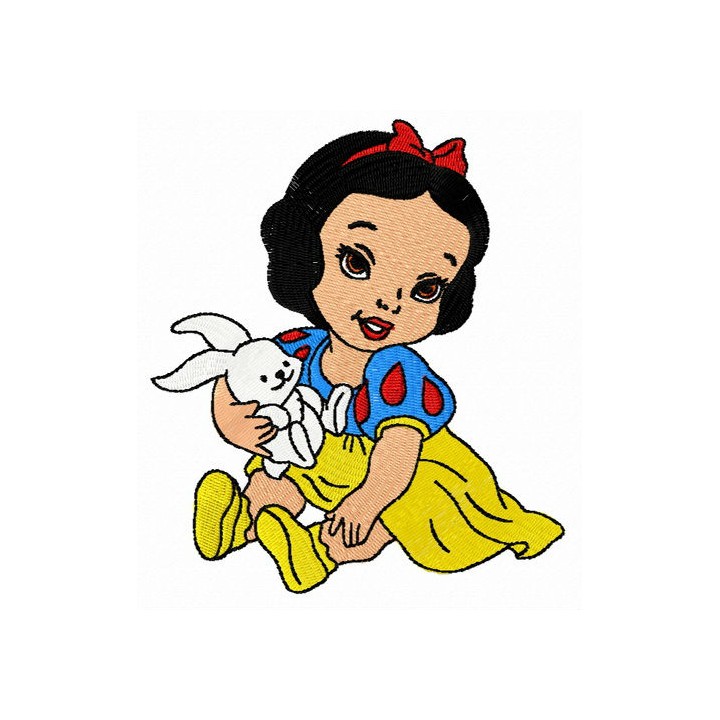Snow White's childhood embroidery design - Embroidery Design