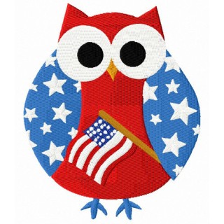 American owl embroidery design - Embroidery Design