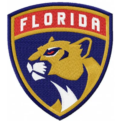 Florida Panthers logo embroidery design showcasing the hockey team's emblem, ideal for sports enthusiasts.