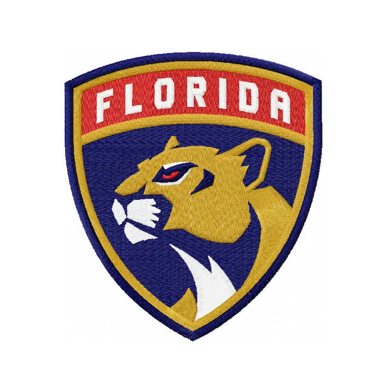 Florida Panthers logo embroidery design showcasing the hockey team's emblem, ideal for sports enthusiasts.