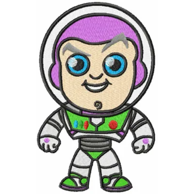 Buzz Chibi embroidery design featuring the beloved character from Toy Story, ideal for playful stitching projects.