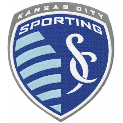 Kansas City Sporting logo embroidery design preview for football soccer projects, showcasing intricate stitching patterns.