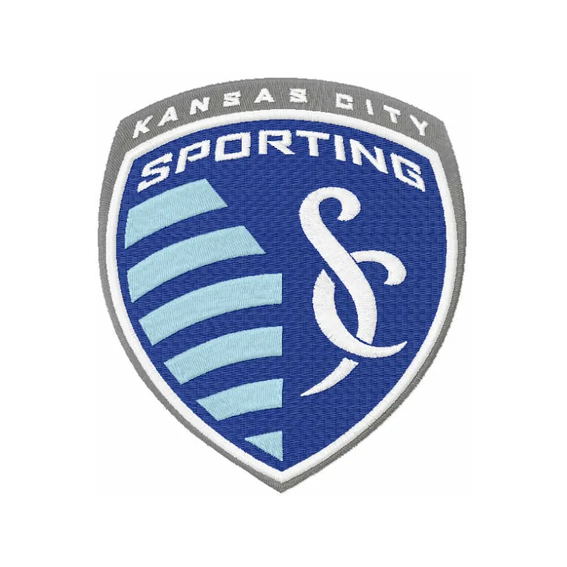 Kansas City Sporting logo embroidery design preview for football soccer projects, showcasing intricate stitching patterns.