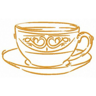 Cup of latte embroidery design - Embroidery Design