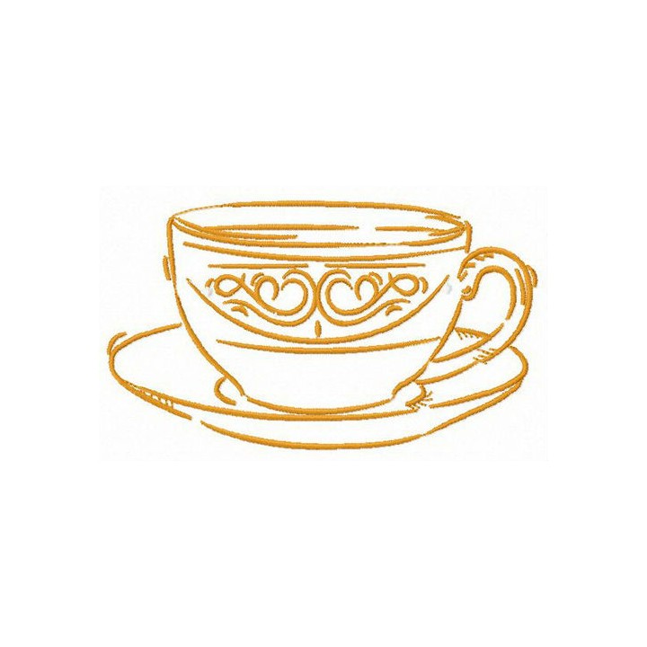 Cup of latte embroidery design - Embroidery Design