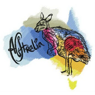 Australia is homeland of kangaroo embroidery design - Embroidery Design