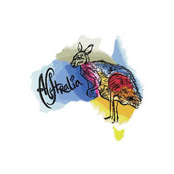 Australia is homeland of kangaroo embroidery design - Embroidery Design