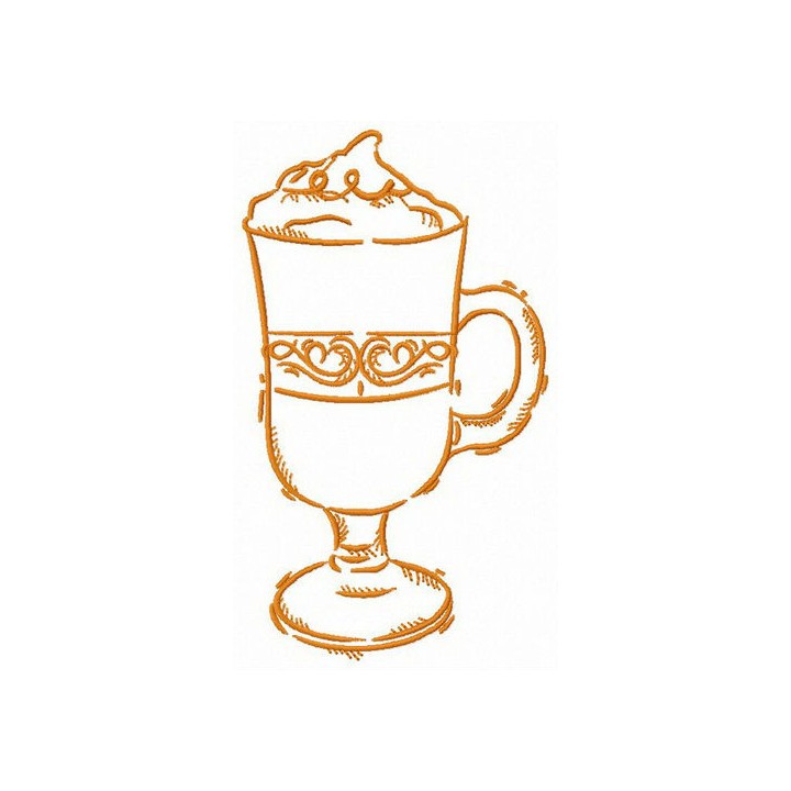 Glass of latte macchiato embroidery design - Embroidery Design