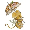 Little lady Mouse embroidery design featuring a charming mouse character, ideal for embellishing children's clothing and acc…