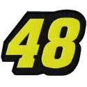 Jimmie Johnson 48 logo embroidery design for auto and moto projects, showcasing a vibrant stitched motif.