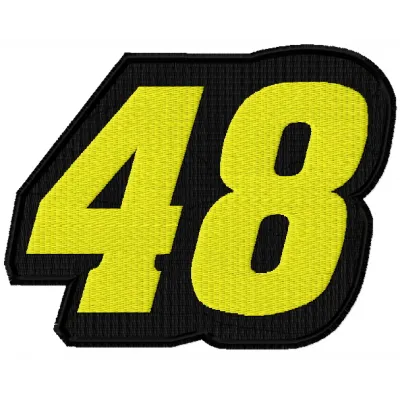 Jimmie Johnson 48 logo embroidery design for auto and moto projects, showcasing a vibrant stitched motif.