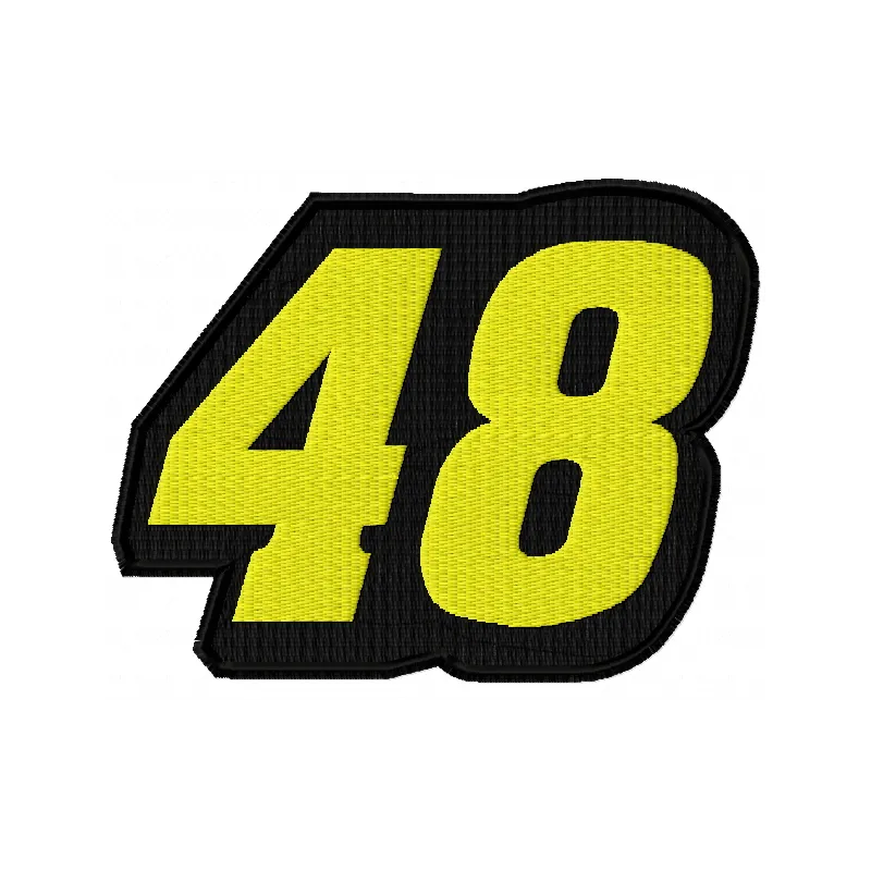Jimmie Johnson 48 logo embroidery design for auto and moto projects, showcasing a vibrant stitched motif.