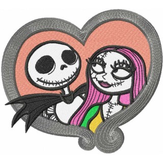 Jack and Sally love embroidery design - Embroidery Design