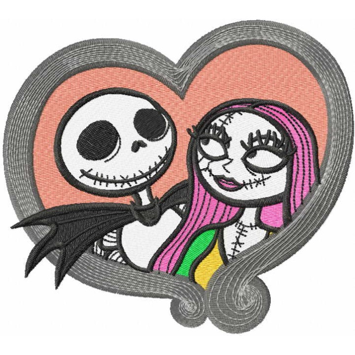 Jack and Sally love embroidery design - Embroidery Design