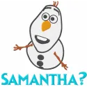 Samantha embroidery design inspired by Frozen, showcasing intricate details for creative stitching projects.