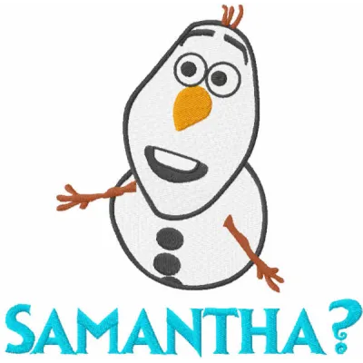 Samantha embroidery design inspired by Frozen, showcasing intricate details for creative stitching projects.