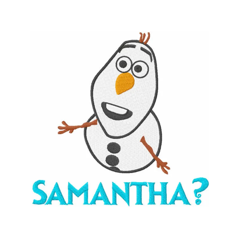 Samantha embroidery design inspired by Frozen, showcasing intricate details for creative stitching projects.