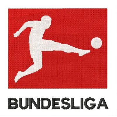 Bundesliga logo embroidery design showcasing a detailed stitched motif for football enthusiasts.