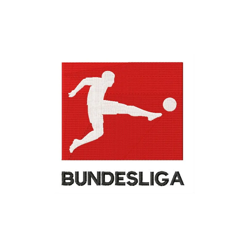 Bundesliga logo embroidery design showcasing a detailed stitched motif for football enthusiasts.