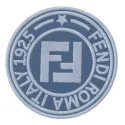 Fendi Roma Italy logo embroidery design preview showcasing intricate stitching for fashion apparel.