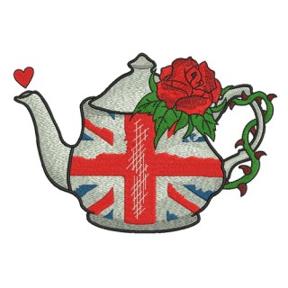 English tea time embroidery design - Embroidery Design