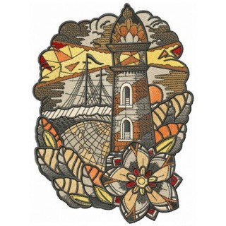 Voyage collage embroidery design - Embroidery Design