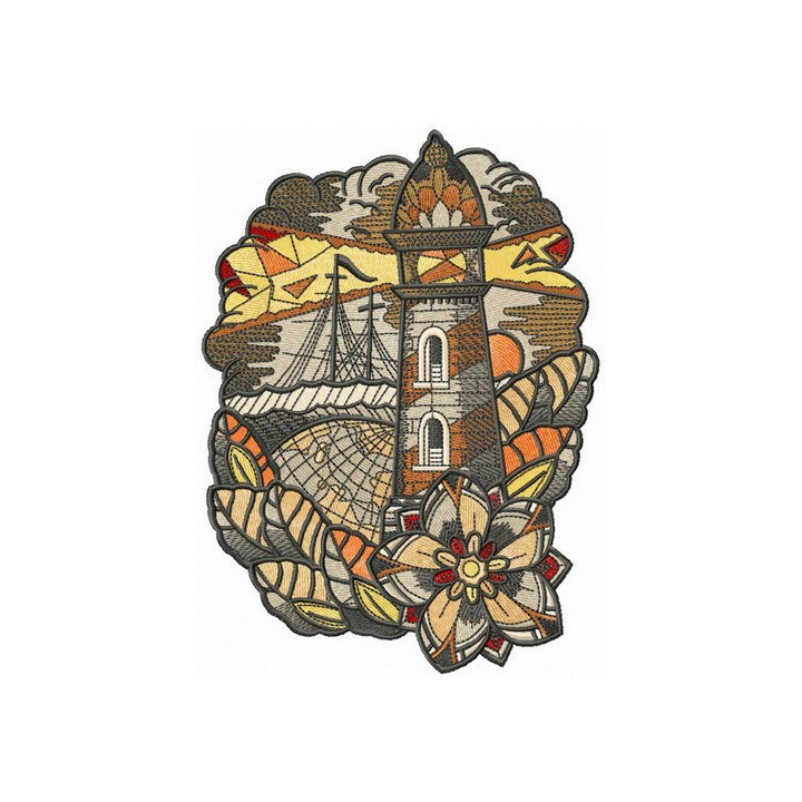 Voyage collage embroidery design - Embroidery Design