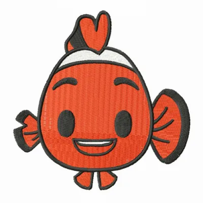 Happy Marlin embroidery design featuring a cheerful marlin from Finding Nemo, perfect for kids' apparel or accessories.